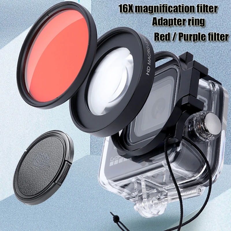 Lens Adapter Ring - 16x obiettivo macro HD + filtro